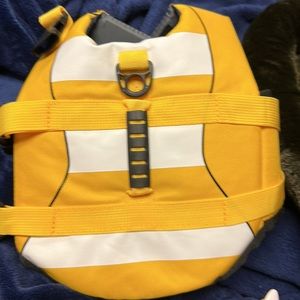Like new dog life jacket rip stop for swimming boating never used no tag